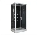 HOME DELUXE Eckdusche Duschkabine WAVE - L 100 x 80 cm, BxT: 100x80 cm, Einscheibensicherheitsglas, Regendusche, Duschtempel, Fertigdusche, Dusche Komplett