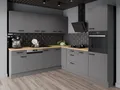 Winkelküche NESSA 250x250 cm Küchenzeile Einbauküche Eckküche Küche Anthrazit