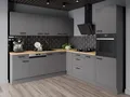 Kuechen-preisbombe Winkelküche Nessa 250x250 cm Küchenzeile Einbauküche Eckküche Küche Anthrazit