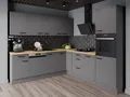 Winkelküche NESSA 250x250 cm Küchenzeile Einbauküche Eckküche Küche Anthrazit