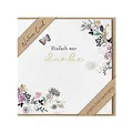 bsb - Dankeskarte Blumen & Schmetterling - Nature Card - Nachhaltige Grußkarten - Karten mit Umschlag - Geschenk beste Freundin oder Freund - Karte Liebe & Freundschaft 15,5x 15,5 cm