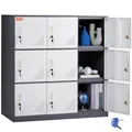 VEVOR Schließfachschrank Wertfachschrank Fächerschrank 9 Fächer 90x45x94cm