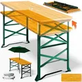 Biertisch 2in1 höhenverstellbar 170x50 75/105cm klappbar Schirmloch