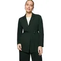 Zero Jackenblazer Damen strukturiert mit Bindedetail Schnalle grün 36 EU