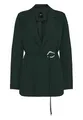 zero Damen Longblazer strukturiert mit Bindedetail 36, Green Forest
