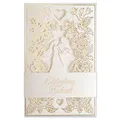 Art Nuvo Hochzeitseinladungen-20 St.130x205mm, Mit Bedruckbaren Einlagen Und Umschlägen Für Hochzeit, Lasergeschnitten,Mit Goldfolie Veredelt.Gepresstes Muster Mit Eingravierten Aufschriften ZAP_DE_09