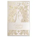 Art Nuvo Hochzeitseinladungen 20 Stk. 130x205mm, Metallic, Beige, Klassisch