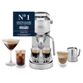 De'Longhi Dedica Duo - Perfetto Kompakte Siebträgermaschine Espressomaschine mit Soft-Touch-Icons, manuellem Milchaufschäumer für Espresso, Cappuccino und Cold Brew, 15cm breit, Weiß (EC890.WI)