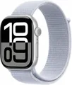 Apple Watch Series 10 GPS + Cellular 46mm Aluminium silber mit Sport Loop Blaue Wolke