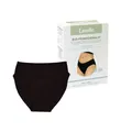 LARELLE Waschbarer Periodenslip/Periodenhöschen aus GOTS-ecocert Bio-Baumwolle, schwarz, wiederverwendbar, nachhaltig, hochabsorbierend (bis zu 4 Tampons), Größe S