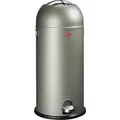 WESCO Tretabfalleimer 180731-03 KICKMASTER MAXI in Neusilber mit 40 Liter Volumen / Abfallsammler / Mülleimer - Silber