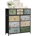 Woltu Kommode, Mehrfarbig, Metall, Patchwork, 10 Schubladen, Rechteckig, eckig, 100x100x30 cm, Wohnzimmer, Kommoden & Sideboards, Kommoden