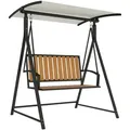 Outsunny Hollywoodschaukel mit verstellbarem Sonnendach, 2-Sitzer Gartenschaukel