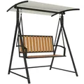 Hollywoodschaukel mit verstellbarem Sonnendach, 2-Sitzer Gartenschaukel Schwarz