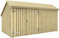 Plus Gartenhaus Multi 2 Module 445 x 258 cm natur mit Doppeltür, geschlossen
