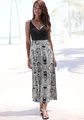 Maxikleid, mit Paisleydruck, leichtes Sommerkleid, Jerseykleid, Gr. 36 - N-Gr, schwarz-creme bedruckt N-Gr