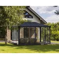 Palram - Canopia Ledro 3 x 4.3 geschlossener Pavillon Anthrazit Bronze