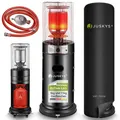 Juskys Outdoor Heizstrahler Cuna mit 11 kW Gas-Brenner - Heizpilz Terrassenheizer mit Gas für Terrasse Balkon und Garten - für 5 und 11 kg Gasflaschen