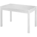 Weißer schmaler Esszimmertisch aus Kiefer massiv 70x120 cm wählbares Tischbein-Design V-90.70-54WBeine Glatt - Weiß