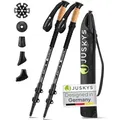 Juskys Nordic Walking Stöcke - 2 Alu Teleskop leicht & ausziehbar - Schwarz - Schwarz