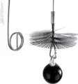 HOLZBRINK 200mm Kaminbesen FEDERSTAHL + Zuggewicht + 5m Flexstange + Karabiner -- Schornsteinbesen Besen Kamin reinigen Schornstein gemauert