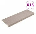 vidaXL Stufenmatte, Teppich-Treppenstufen 15 Stk. 65x21x4 cm Taupe