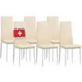 Esszimmerstühle Milano 6er Set, Beige - Polsterstuhl Mit Kunstleder-bezug, Modernes Stilvolles Design Am Esstisch - Küchenstuhl Oder Stuhl Esszimmer Mit Hoher Belastbarkeit 110kg - Albatros