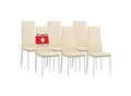 Albatros Esszimmerstühle MILANO 6er Set, Beige - Polsterstuhl mit Kunstleder-Bezug, Modernes Stilvolles Design am Esstisch - Küchenstuhl oder Stuhl Esszimmer mit hoher Belastbarkeit 110kg