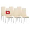 ALBATROS Esszimmerstühle 6er Set Milano, Beige - Edles Italienisches Design, Kunstleder-Bezug, bequemer Polsterstuhl - SGS geprüft - Moderner Küchenstuhl, Stuhl Esszimmer