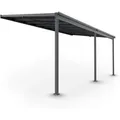 Juskys Aluminium Terrassendach Borneo 5,5x3m mit Doppelstegplatten Dunkelgrau