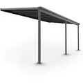 Terrassenüberdachung Borneo – Aluminium Terrassendach Mit Doppelstegplatten Sonnenschutz Pergola Überdachung Für Terrassen 5,5 X 3 M Dunkelgrau - Juskys