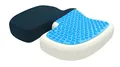 bonmedico Sitzkissen orthopädisch - Memory Foam Gel Steißbeinkissen - Ergonomisches Sitzkissen für Auto & Bürostuhl, Rollstuhlkissen - Wellness Blau Netz (Standard), 45x35x7cm, 40-90kg