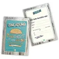 itenga Grußkarten itenga 12x Einladungskarte BBQ retro Grillparty A6