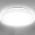 B.K.Licht - Deckenlampe für das Bad mit neutralweißer Lichtfarbe, IP44, 12 Watt, 1200 Lumen, LED Deckenleuchte, LED Lampe, Badlampe, Badezimmerlampe, Küchenlampe, Feuchtraumleuchte, 28,8x7 cm, Weiß