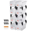 Vevor Stapelboxen, 276x140x130 Mm (8er-pack), Lagerboxen Zum Organisieren & Aufbewahren, Sichtlagerboxen, Sichtlagerkasten, Für Schrank, Garage, Kleinteile, Bürobedarf, Anderes Zubehör, Transparent