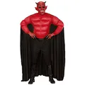 W WIDMANN MILANO Party Fashion - Kostüm Teufel, Muskelshirt mit Umhang, Dämon, Verkleidung Halloween