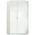Mid.you Eckschrank Wimex Clack, Weiß, Weiß Hochglanz, Holzwerkstoff, 8 Fächer, 95x198x95 cm, BQ - Bündnis für Qualität, Made in Germany, DIN EN ISO 9001, Schlafzimmer, Kleiderschränke, Eckschränke