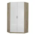 Eckkleiderschrank - Sonoma Eiche-weiß - 117 cm Kleiderschrank Schrank