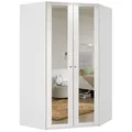 Eckschrank - Alpinweiß - 120 cm Kleiderschrank Schrank Schwebetürenschrank