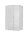 Eckkleiderschrank - weiß Hochglanz - 117 cm Kleiderschrank Schrank