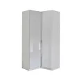 Eckkleiderschrank - seidengrau - Glasfronten - 1-türig - 45x229 cm
