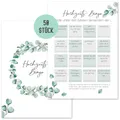 Things of Happiness Spiel Hochzeitsspiel Bingo, Hochzeitsbingo, Spiel Gäste Hochzeit, Kennenlernspiel Hochzeit, 50 Karten, Grün Eucalyptus