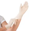 Hygostar Latexhandschuhe Grip | puderfrei, Box, 24cm, 100 Stück, Einweghandschuhe, Einmalhandschuhe Packung 10/XL 24cm weiß