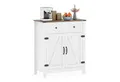 COSTWAY Küchenbuffet Sideboard Holz mit Schublade & verstellbarem Regal weiß
