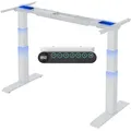 FLEXISPOT E6 Höhenverstellbarer Schreibtisch mit 2 Motoren, 160 kg Tragkraft, Anti-Kollisionsschutz, 4 Memory-Steuerung & USB, 3-stufig (Weiß) - Weiß