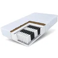 FDM Matratze 140x200 cm Härtegrad H3 H4 Höhe 24 cm Taschenfederkernmatratze Kokosfaser-Einlage Polyurethan-Schaum 7 Komfortzonen mit Hypoallergenem Waschbarem Premium-Bezug Oeko-Tex Home MAX