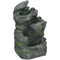 Outsunny Gartenbrunnen,, Dunkelgrau, Kunststoff, 28x57x34 cm, Gartenzubehör, Gartendeko
