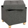 Songmics Sitzhocker mit Stauraum 38 cm x 38 cm x 40 cm Grau