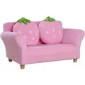 HOMCOM Kindersofa Softsofa Erdbeersofa