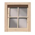Karibu Dreh-/Kippfenster für Holz-Gartenhäuser, naturbelassen, 69 x 80 cm, 38 mm Wandstärke